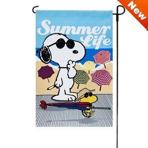 Summer Life SNOOPY PEANUTS GANG Flag 12"x18" 40099 Sunglasses Joe Cool NIP